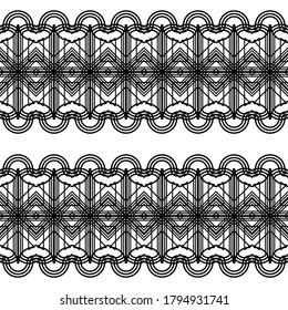 Design seamless decorative pattern. Abstract monochrome lacy background. Vector art