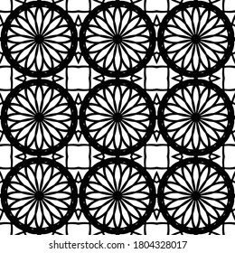 Design seamless decorative pattern. Abstract monochrome lacy background. Vector art