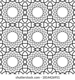 Diseño de un patrón decorativo impecable. Resumen de fondo de encaje monocromo. Arte vectorial