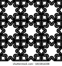 Design seamless decorative pattern. Abstract monochrome lacy background. Vector art
