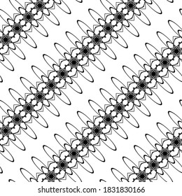 Design seamless decorative pattern. Abstract monochrome lacy background. Vector art