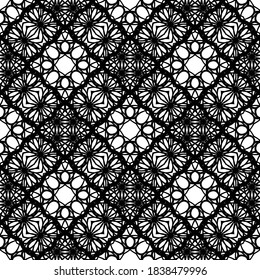Design seamless decorative pattern. Abstract monochrome lacy background. Vector art