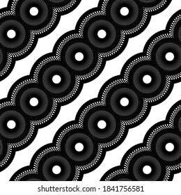 Design seamless decorative pattern. Abstract monochrome lacy background. Vector art