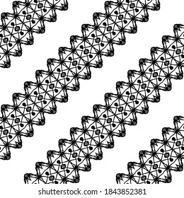 Design seamless decorative pattern. Abstract monochrome lacy background. Vector art