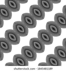 Design seamless decorative pattern. Abstract monochrome lacy background. Vector art