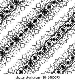 Design seamless decorative pattern. Abstract monochrome lacy background. Vector art