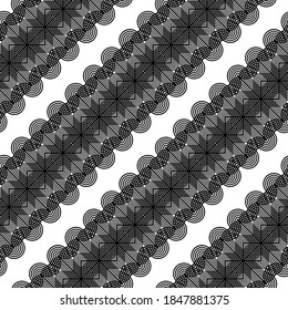Design seamless decorative pattern. Abstract monochrome lacy background. Vector art