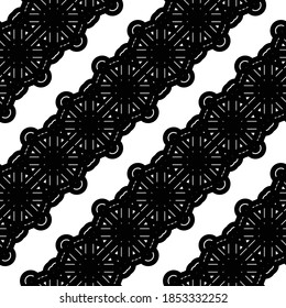 Design seamless decorative pattern. Abstract monochrome lacy background. Vector art