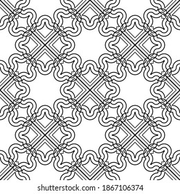 Design seamless decorative pattern. Abstract monochrome lacy background. Vector art