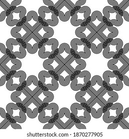 Design seamless decorative pattern. Abstract monochrome lacy background. Vector art