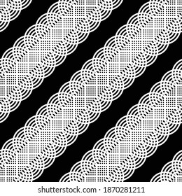 Design seamless decorative pattern. Abstract monochrome lacy background. Vector art