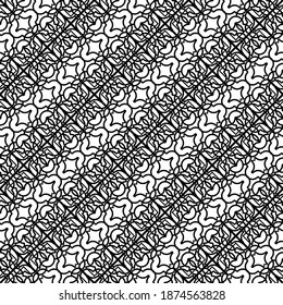 Design seamless decorative pattern. Abstract monochrome lacy background. Vector art