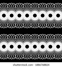 Diseño de un patrón decorativo impecable. Resumen de fondo de encaje monocromo. Arte vectorial