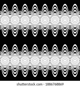 Design seamless decorative pattern. Abstract monochrome lacy background. Vector art