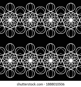 Design seamless decorative pattern. Abstract monochrome lacy background. Vector art