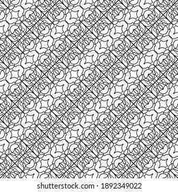 Diseño de un patrón decorativo impecable. Resumen de fondo de encaje monocromo. Arte vectorial