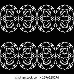 Design seamless decorative pattern. Abstract monochrome lacy background. Vector art