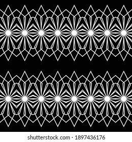 Design seamless decorative pattern. Abstract monochrome lacy background. Vector art