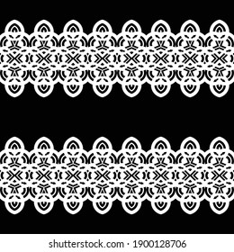 Diseño de un patrón decorativo impecable. Resumen de fondo de encaje monocromo. Arte vectorial