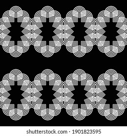 Design seamless decorative pattern. Abstract monochrome lacy background. Vector art