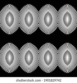Diseño de un patrón decorativo impecable. Resumen de fondo de encaje monocromo. Arte vectorial