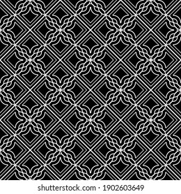 Design seamless decorative pattern. Abstract monochrome grating background. Vector art