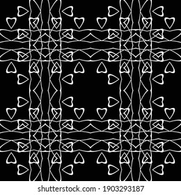 Design seamless decorative pattern. Abstract monochrome lacy background. Vector art