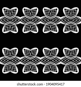 Design seamless decorative pattern. Abstract monochrome lacy background. Vector art