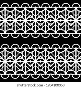 Design seamless decorative pattern. Abstract monochrome lacy background. Vector art