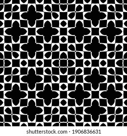 Design seamless decorative pattern. Abstract monochrome lacy background. Vector art