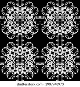 Design seamless decorative pattern. Abstract monochrome lacy background. Vector art