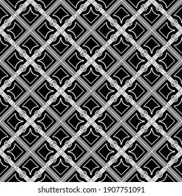 Design seamless decorative pattern. Abstract monochrome grating background. Vector art
