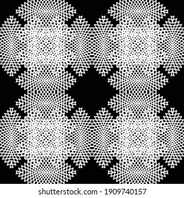 Diseño de un patrón decorativo impecable. Resumen de fondo de encaje monocromo. Arte vectorial