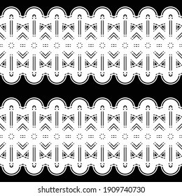 Design seamless decorative pattern. Abstract monochrome lacy background. Vector art