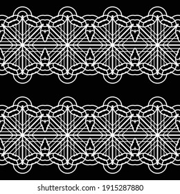 Design seamless decorative pattern. Abstract monochrome lacy background. Vector art