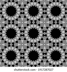 Design seamless decorative pattern. Abstract monochrome lacy background. Vector art