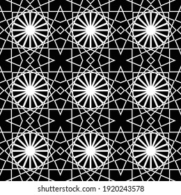 Design seamless decorative pattern. Abstract monochrome lacy background. Vector art