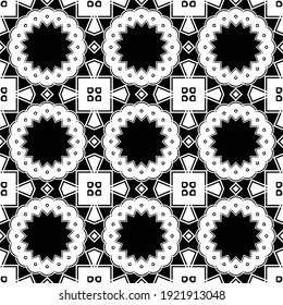 Design seamless decorative pattern. Abstract monochrome lacy background. Vector art