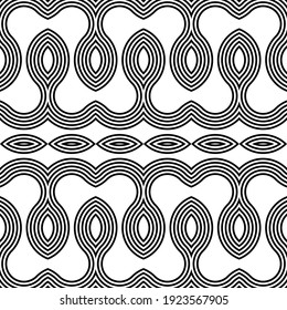 Design seamless decorative pattern. Abstract monochrome stripy background. Vector art