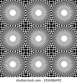 Design seamless decorative pattern. Abstract monochrome lacy background. Vector art