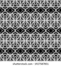 Design seamless decorative pattern. Abstract monochrome lacy background. Vector art