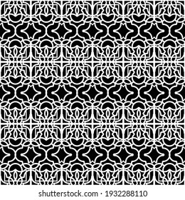 Design seamless decorative pattern. Abstract monochrome lacy background. Vector art