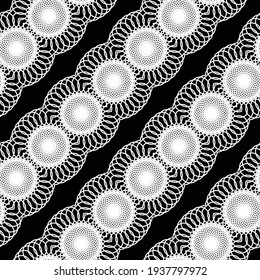 Design seamless decorative pattern. Abstract monochrome lacy background. Vector art