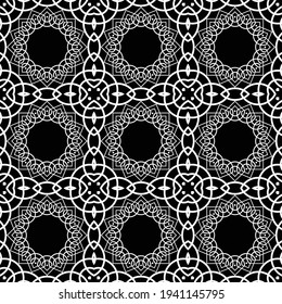 Design seamless decorative pattern. Abstract monochrome lacy background. Vector art