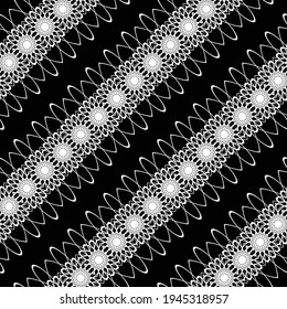 Design seamless decorative pattern. Abstract monochrome lacy background. Vector art
