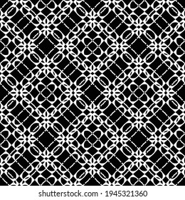 Design seamless decorative pattern. Abstract monochrome lacy background. Vector art
