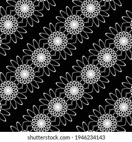 Diseño de un patrón decorativo impecable. Resumen de fondo de encaje monocromo. Arte vectorial