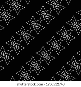Design seamless decorative pattern. Abstract monochrome lacy background. Vector art