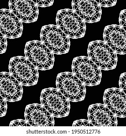 Design seamless decorative pattern. Abstract monochrome lacy background. Vector art