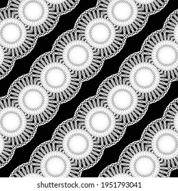 Design seamless decorative pattern. Abstract monochrome lacy background. Vector art